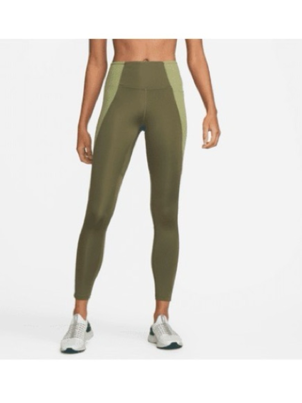 Nike Olive Green Two-Tone Leggings